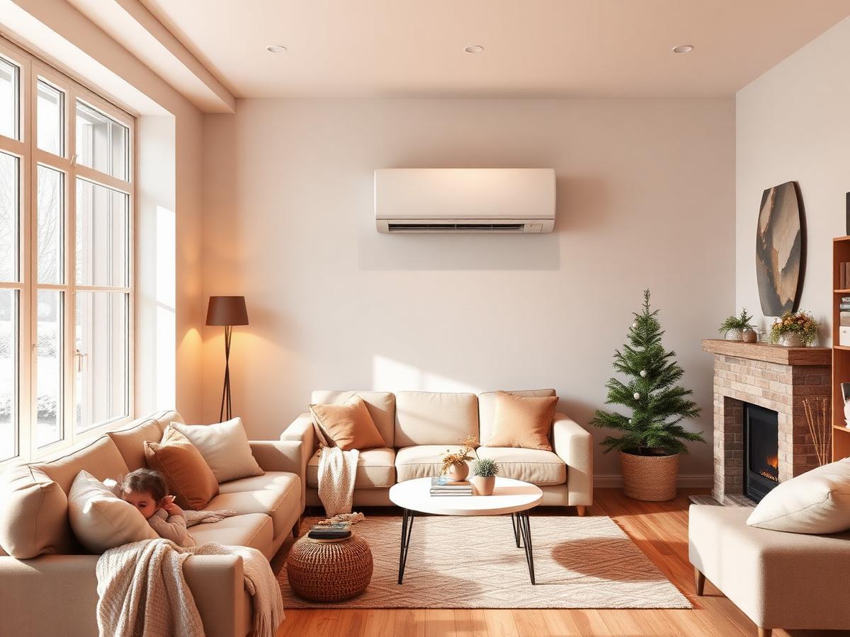Salon chauffé par une pompe à chaleur, confort thermique d'une maison rénovée